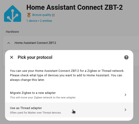 Select the Thread firmware