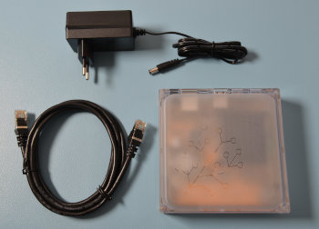 Home Assistant Yellow with Ethernet cable and power supply